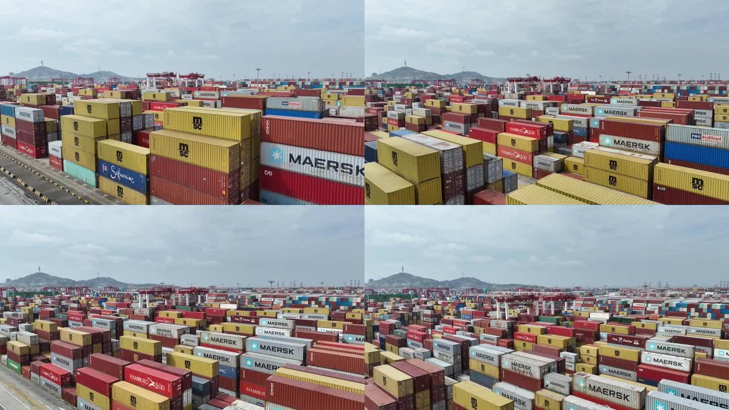 航拍 集装箱 港口 货运