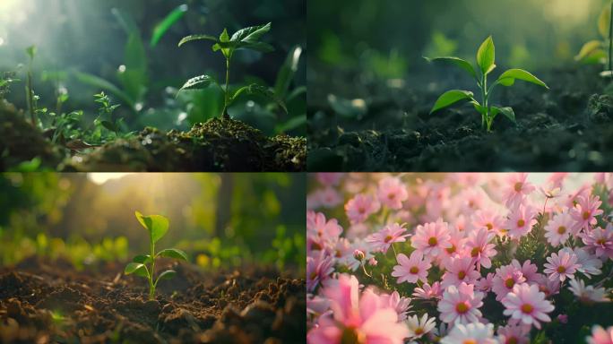 【4K】春天 发芽 植物生长