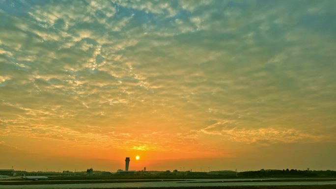 湛江机场 夕阳延时