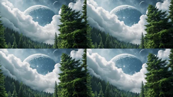 动态云雾云海抽象概念立体意境舞台云层