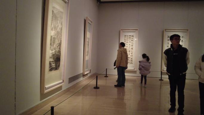 中国画中国美术馆观众参观画展名家作品展览