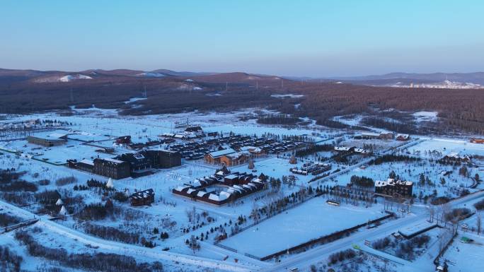 内蒙古敖鲁古雅鄂温克族乡雪景