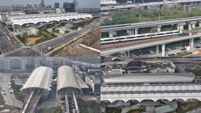 上海磁悬浮  龙阳路地铁站航拍