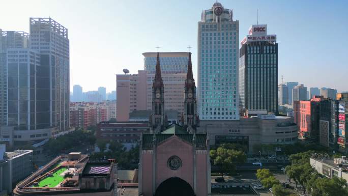 宁波市天一广场天主教堂城市环境