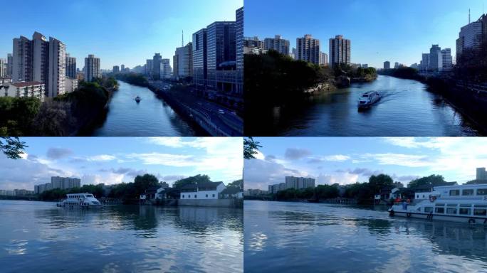 4k航拍杭州京杭大运河