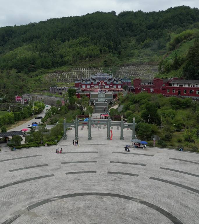 福建宁德古田临水宫航拍