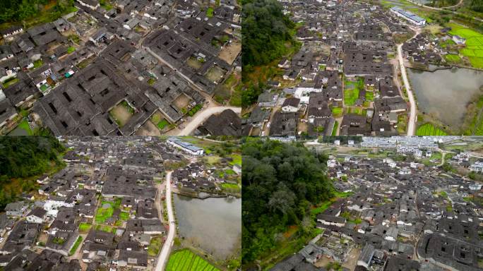 福建 龙岩 培田村古建群 航拍