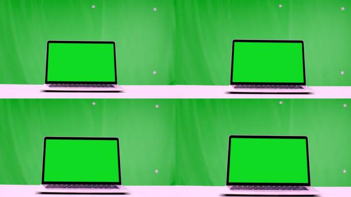 苹果笔记本绿幕素材