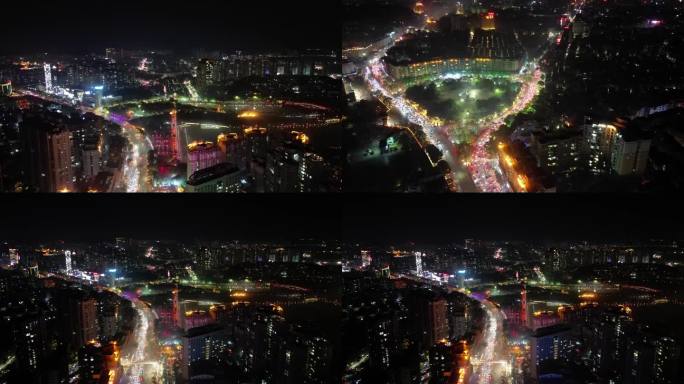 阳江江城区夜景航拍