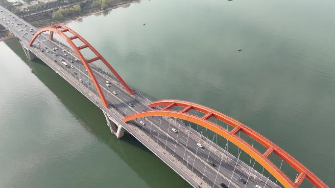 长沙市福元路大桥交通航拍