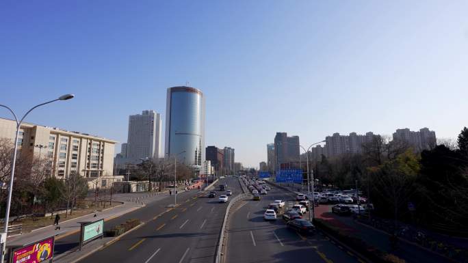 4K北京市街景车流人文空镜2