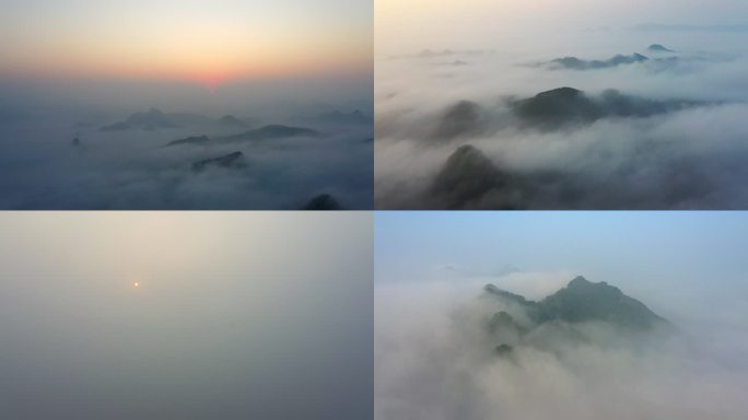 广西乡村 云海日出 低层云雾