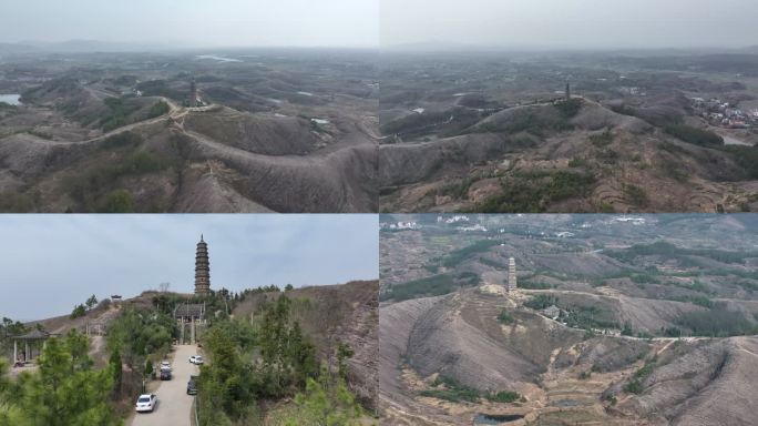 黄冈麻城九龙山世界地质遗迹点柏子塔航拍1