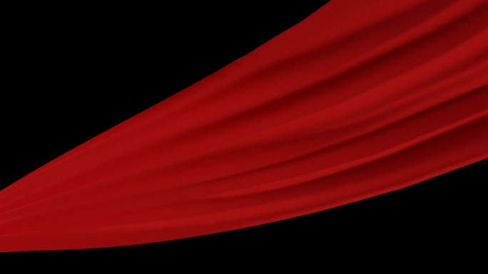 红色绸布料飘带动画透明素材