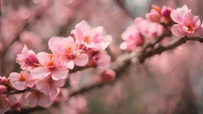 清明春季景色桃花粉色素材合集