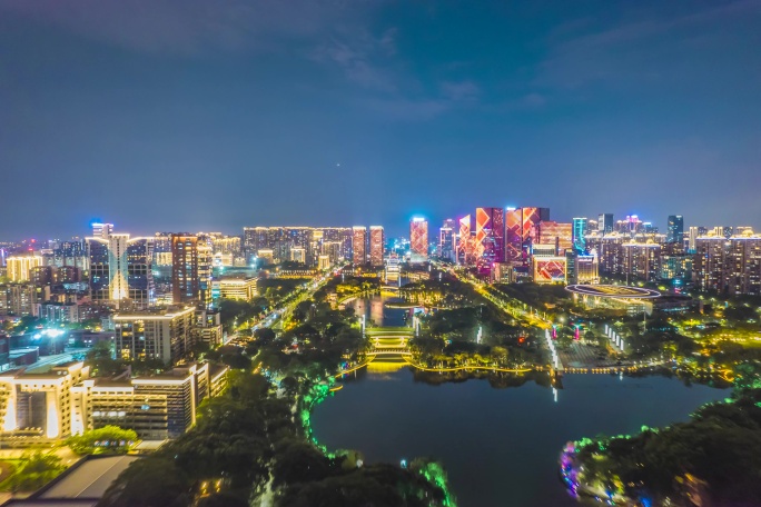 千灯湖夜景延时