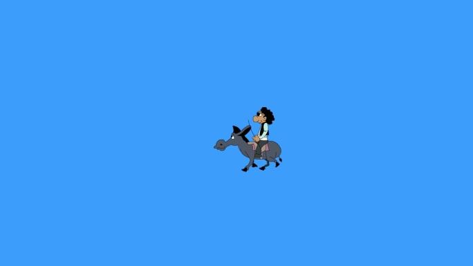 一个人骑驴的动画