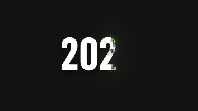 2025年新年祝福用现代科技风格，像素化，全新2025年，阿尔法通道