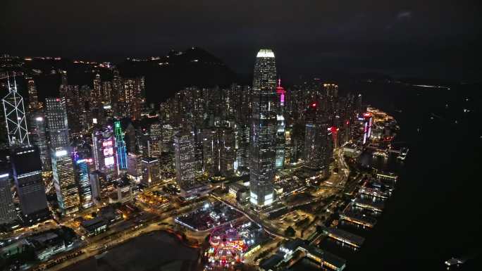 香港维多利亚港夜景延时风光