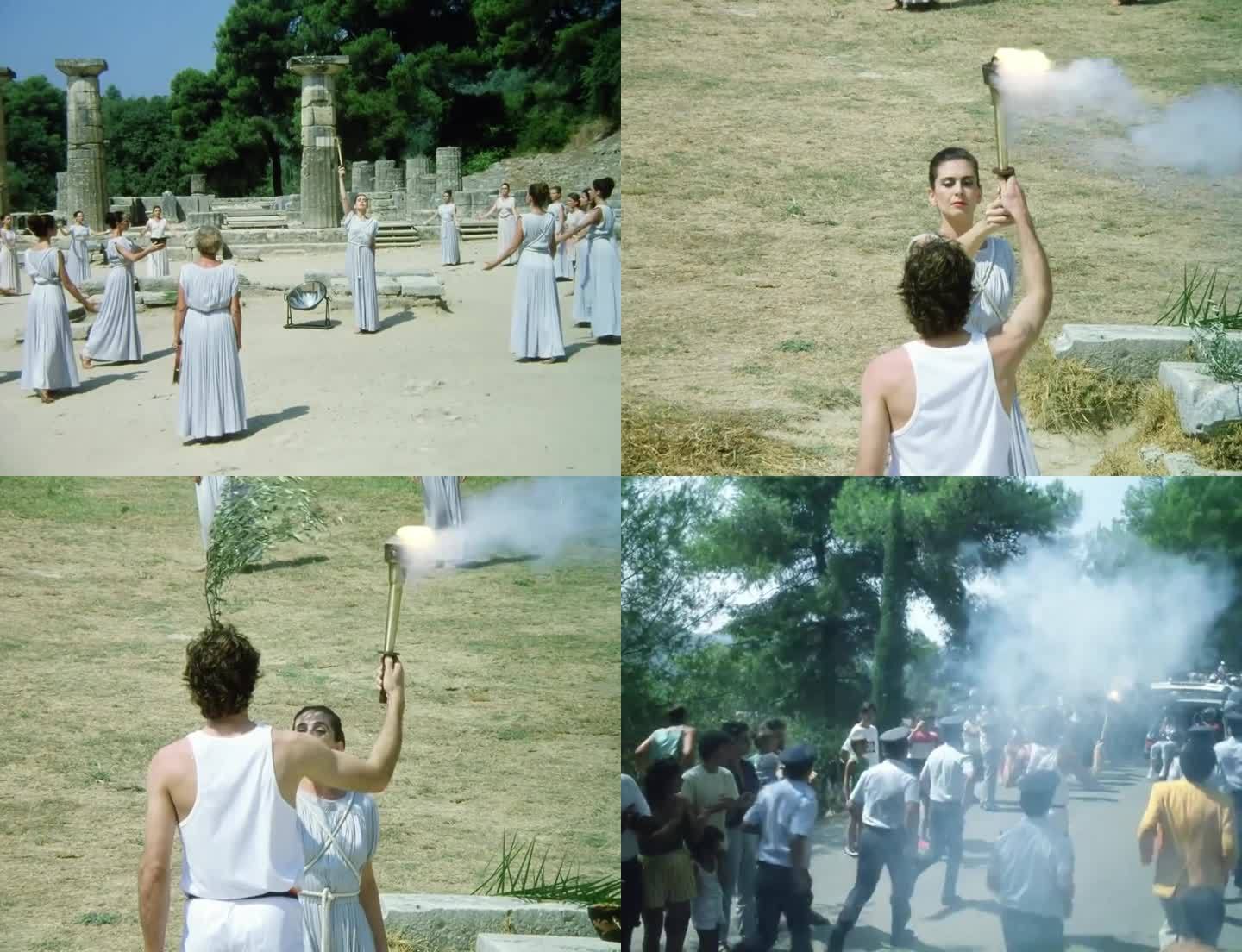 历史影像 奥运圣火传递 希腊雅典女神