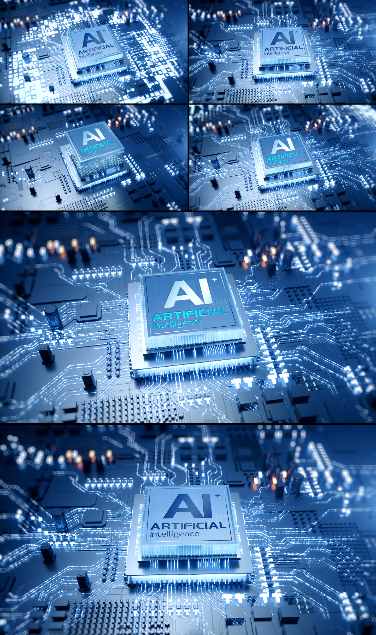 科技芯片智能电路板数据传输AE模板