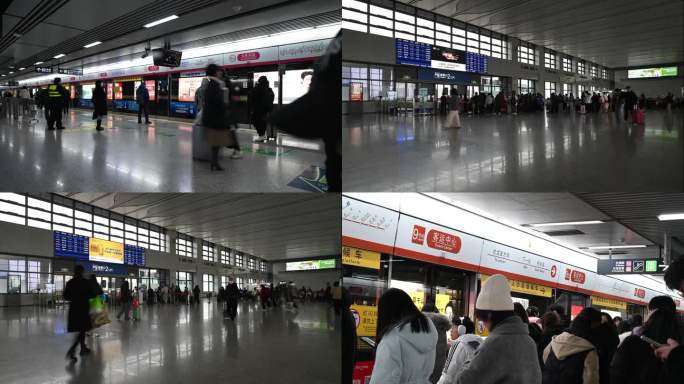 杭州地铁站与高铁湖州站视频
