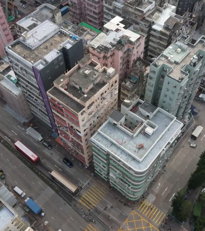 香港公寓鸟瞰图中国香港俯瞰地标建筑现代化