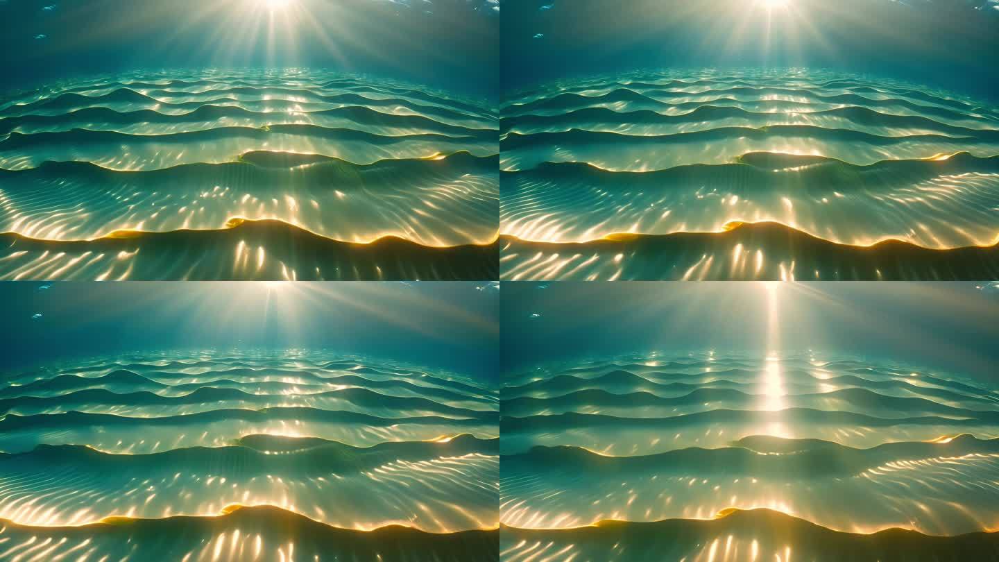 海洋海底水底水下阳光丁达尔
