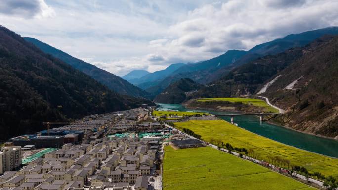 雅安市石棉县王岗坪乡油菜花4K延时