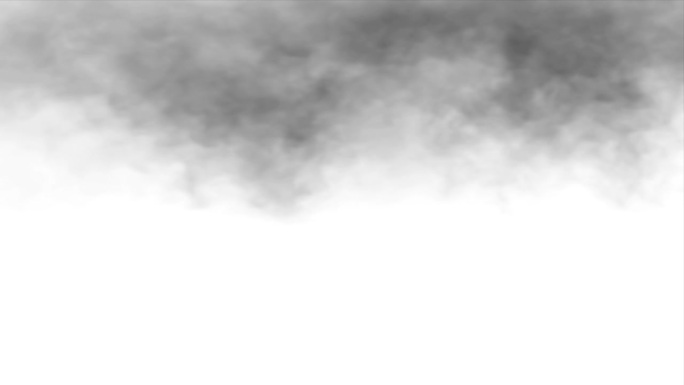 灰色烟雾在顶部若隐若现，水彩画，抽象地在白色背景上。