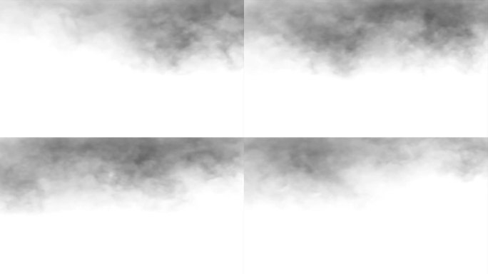 灰色烟雾在顶部若隐若现，水彩画，抽象地在白色背景上。