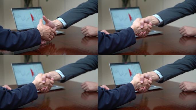 商务合作签约握手