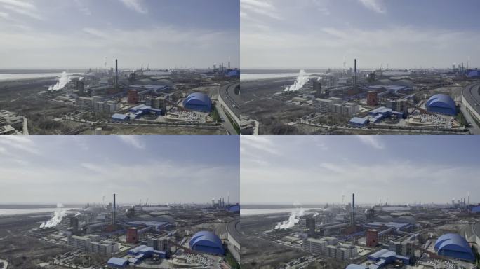 陕西韩城工业城市化工厂航拍1