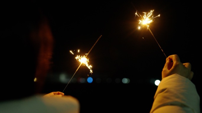 唯美仙女棒浪漫烟花美好祝愿