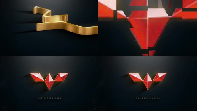 优雅黄金质感标志logo动画