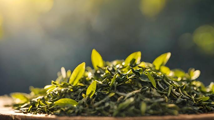 茶叶特写新茶视频茶叶杀青素材空镜