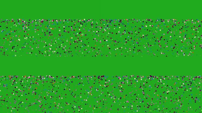 下落的彩色方形粒子绿色屏幕运动图形