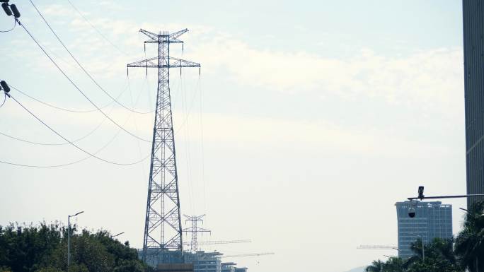 电力设施-高压铁塔-城市发展电力能源