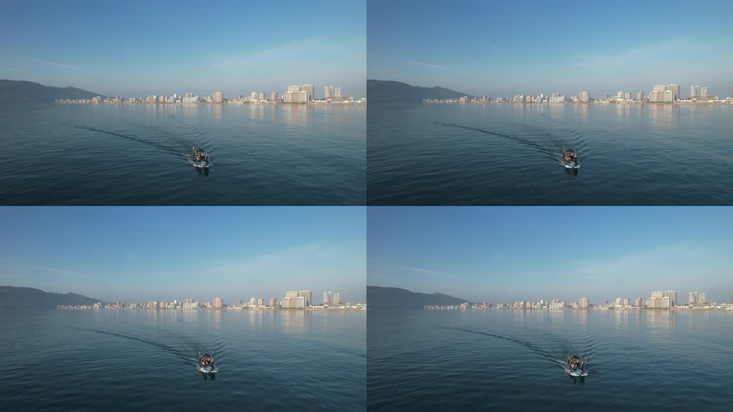 惠东双月湾渔船捕鱼风光