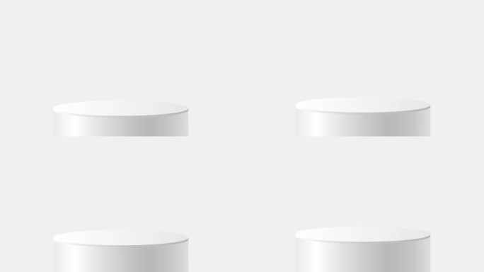 白色圆柱形基座基座上升到白色背景的中间。产品展示的最小场景。矢量几何平台。展示的舞台。副本的空间。4