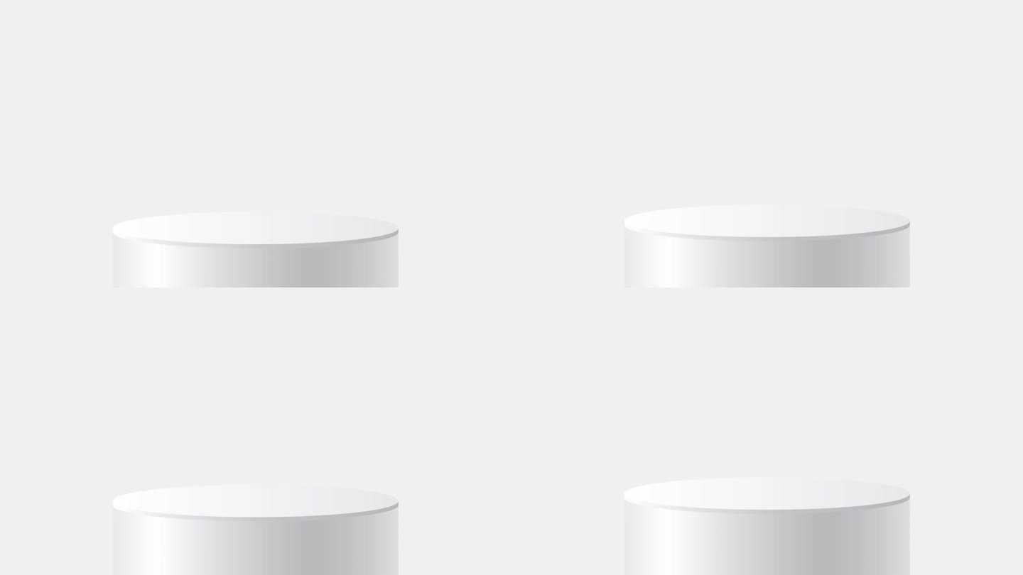 白色圆柱形基座基座上升到白色背景的中间。产品展示的最小场景。矢量几何平台。展示的舞台。副本的空间。4