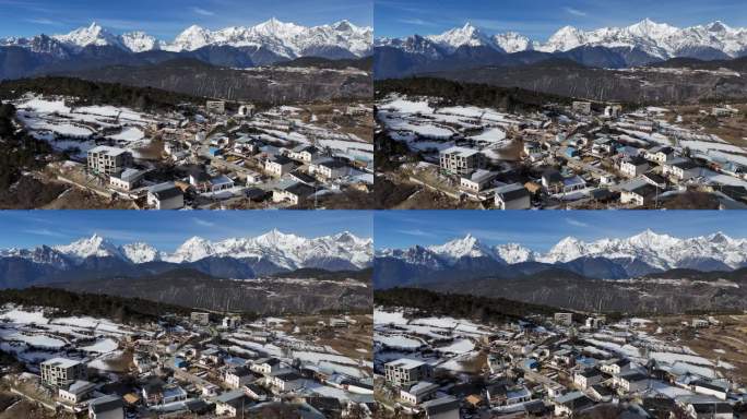 梅里雪山航拍风景素材