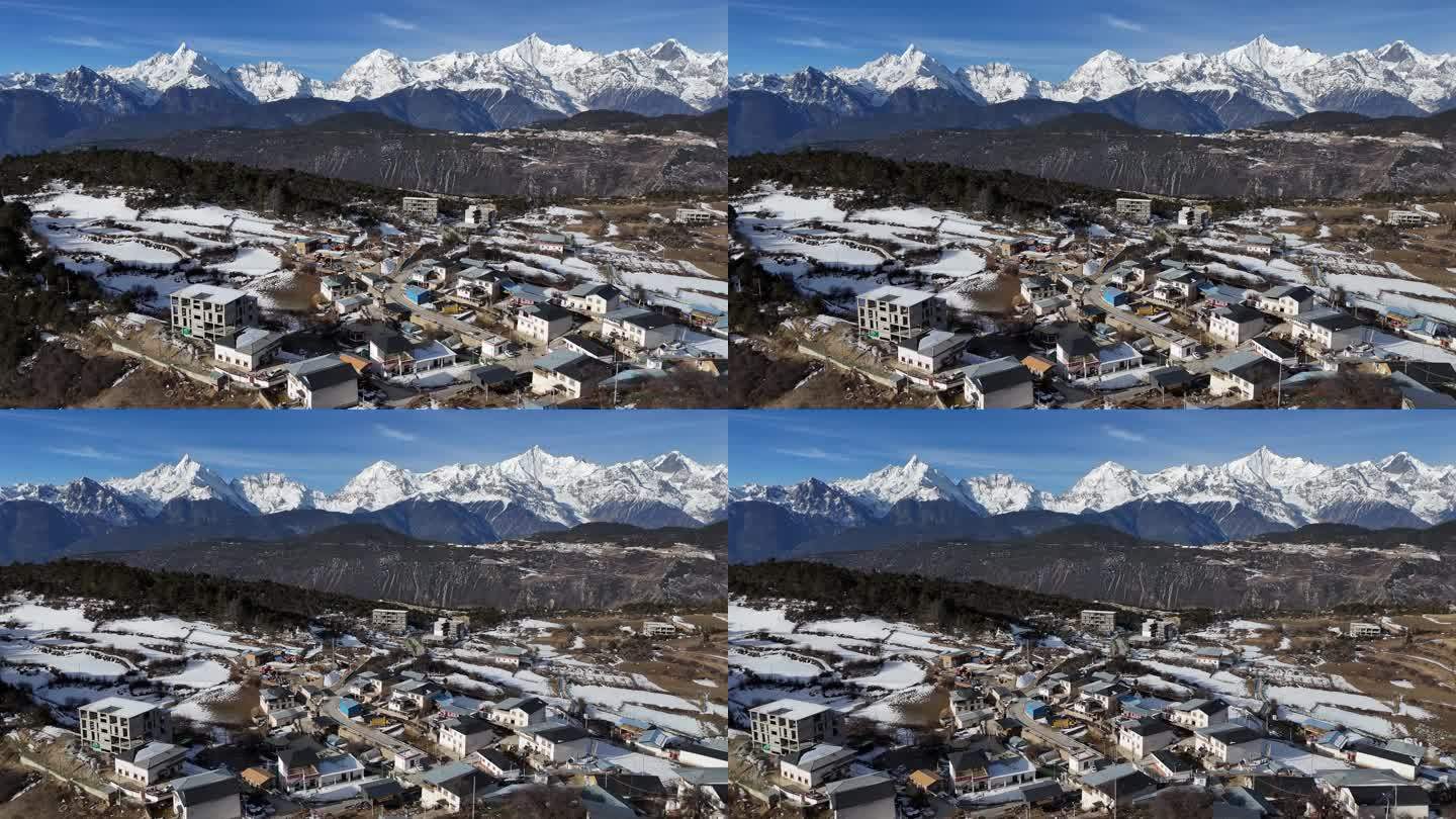 梅里雪山航拍风景素材