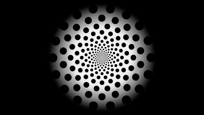 斐波那契与圆形点隔离在透明的背景。4 k。
