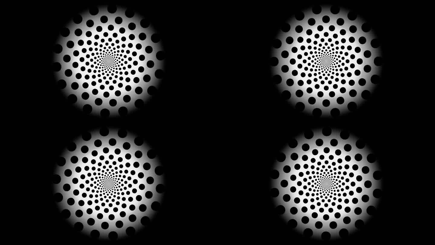 斐波那契与圆形点隔离在透明的背景。4 k。