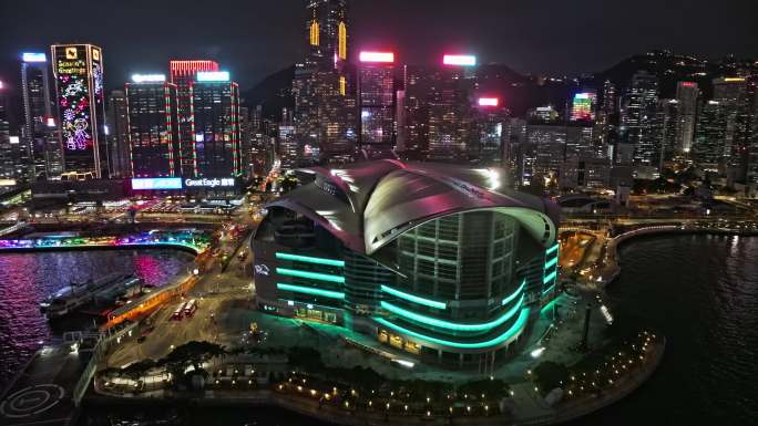 香港维多利亚港夜景延时风光