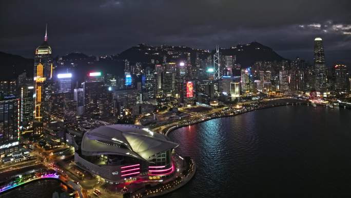 香港维多利亚港夜景延时风光
