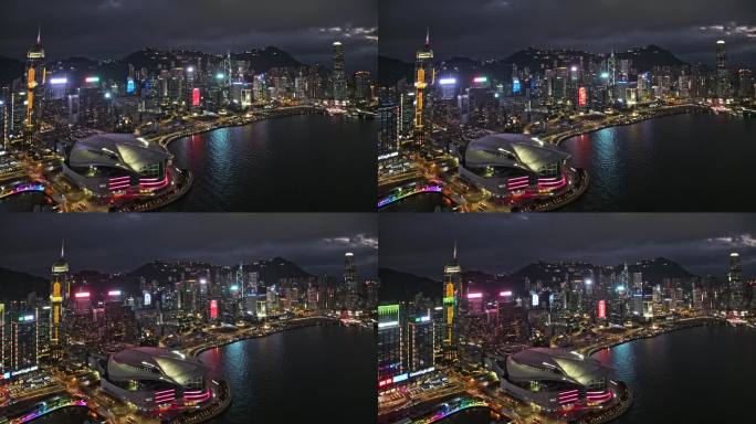 香港维多利亚港夜景延时风光
