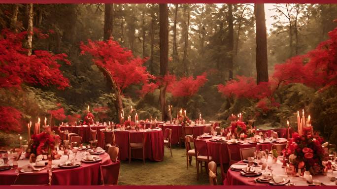红色结婚宴会厅生日宴会布置装饰气球