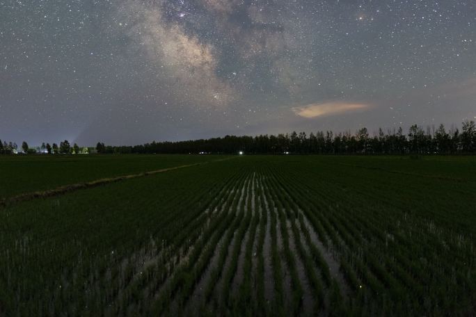 稻田星空延时